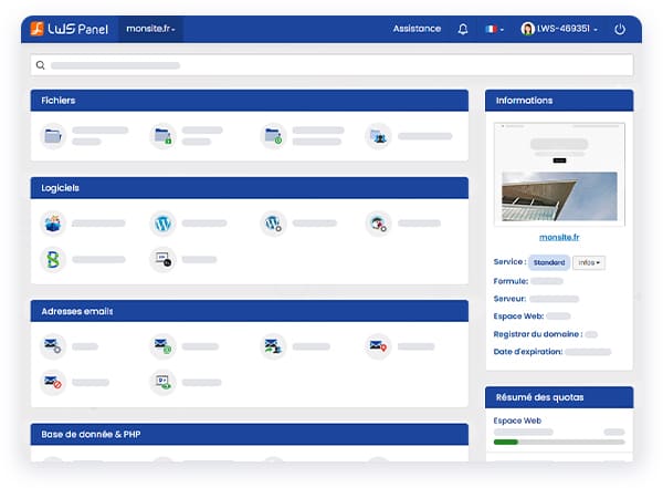 Modern and efficient web control panel