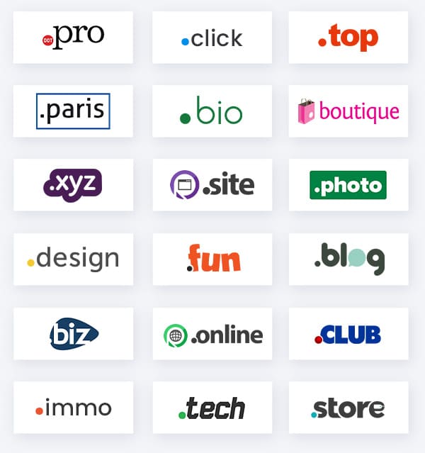 New domain names